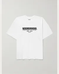 Neighborhood T-shirt in jersey di cotone con logo Bianco