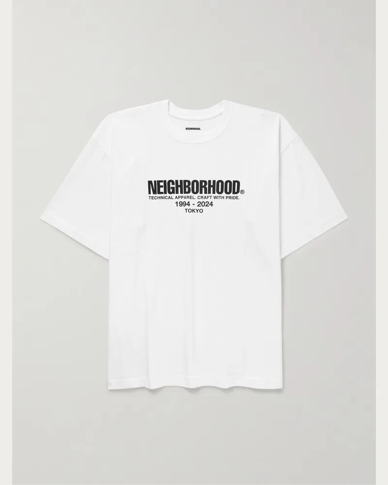 Neighborhood T-shirt in jersey di cotone con logo Bianco