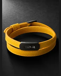 Messika Bracciale in pelle e titanio rivestito in DLC con diamante My Move Giallo