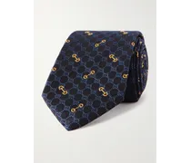 Cravatta in seta jacquard con logo ricamato, 7 cm