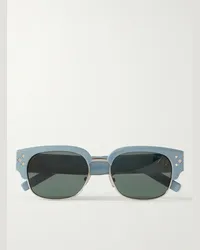 Dior Occhiali da sole in acetato e metallo argentato con montatura D-frame CD Diamond C1U Blu