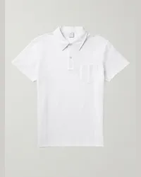 Sunspel Polo slim-fit in mesh di cotone Riviera Bianco