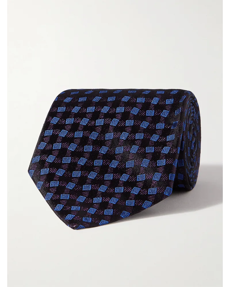 Charvet Cravatta in seta jacquard, 8,5 cm Blu