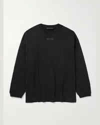 Fear of God Maglia oversize in jersey di cotone con logo applicato Nero