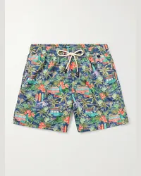 Rubinacci Shorts da mare medi a gamba dritta stampati Surfer Blu