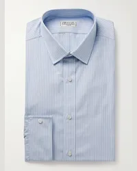 Charvet Camicia in popeline di cotone a righe Blu