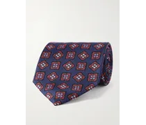 Cravatta in twill di seta stampata, 8,5 cm