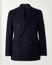 Loro Piana Blazer doppiopetto in cashmere spazzolato Milano Blu