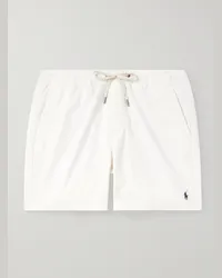 Ralph Lauren Shorts a gamba dritta in velluto a coste di cotone con coulisse e logo ricamato Prepster Bianco