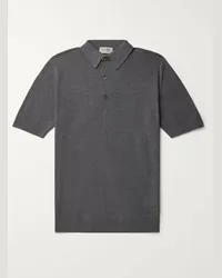 John Smedley Polo slim-fit in cotone piqué Sea Island Roth Grigio