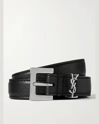 Saint Laurent 2cm Full-Grain Leather Belt Nero