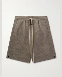 Fear of God Shorts in flanella di lana cotta con coulisse e logo applicato Marrone