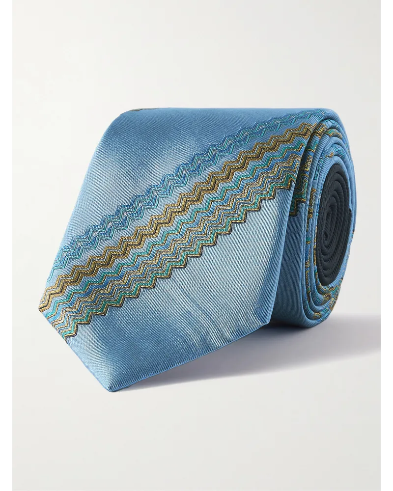 Missoni Cravatta in seta jacquard, 7 cm Blu