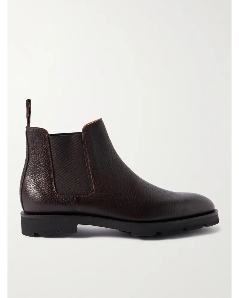 John Lobb Stivaletti Chelsea in pelle pieno fiore Lawry Marrone