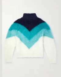 Bottega Veneta Pullover a collo alto in maglia con motivo chevron Blu