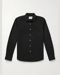 Portuguese Flannel Camicia in flanella di cotone Teca Nero