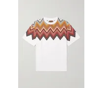 Missoni T-shirt oversize in jersey di cotone stampato con logo applicato Bianco