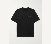 T-shirt oversize in jersey di cotone con logo ricamato e applicato Gaffer