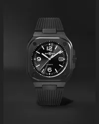 Bell & Ross Orologio automatico 40 mm in acciaio inossidabile con cinturino in gomma BR 05, N. rif. BR05A-BL-CE/SRB Nero