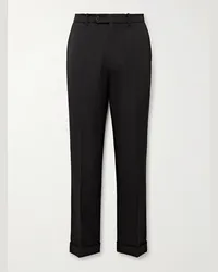 The Row Pantaloni slim-fit in lana Seth Nero