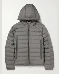 Moncler Piumino trapuntato in shell con cappuccio e logo applicato Galion Grigio