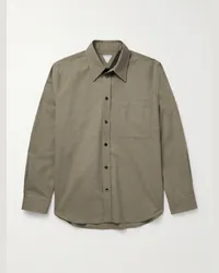 Bottega Veneta Camicia in twill di lana Verde