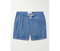 Shorts a gamba dritta in misto cotone jacquard a righe con coulisse Surf