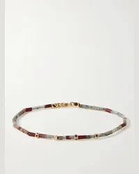 Luis Morais Bracciale in oro con perline Rosso