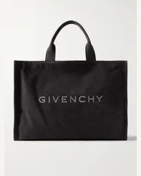 Givenchy Tote bag in tela con logo ricamato Nero