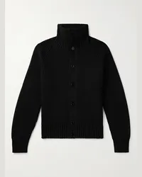 Tom Ford Cardigan in misto lana e cashmere a coste Nero