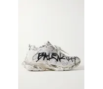 Sneakers in nylon, mesh e gomma effetto consumato con logo Runner
