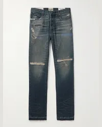 GALLERY DEPT. Jeans a gamba dritta effetto invecchiato con schizzi di vernice Starr 5001 Blu