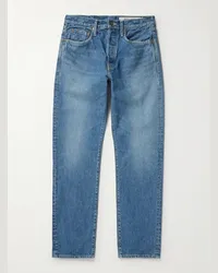 KAPITAL Jeans a gamba dritta effetto invecchiato Monkey Cisco Blu