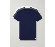 Confezione da tre T-shirt in jersey di cotone con logo ricamato