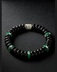 Lauren Rubinski Bracciale con perline in argento e smalto Nero