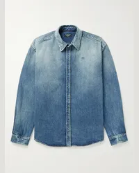 Balenciaga Camicia in denim effetto consumato Blu