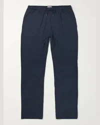 Derek Rose Basel Stretch Micro Modal Jersey Lounge Trousers Blu