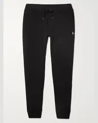 Ralph Lauren Pantaloni sportivi slim-fit in jersey a gamba affusolata Nero