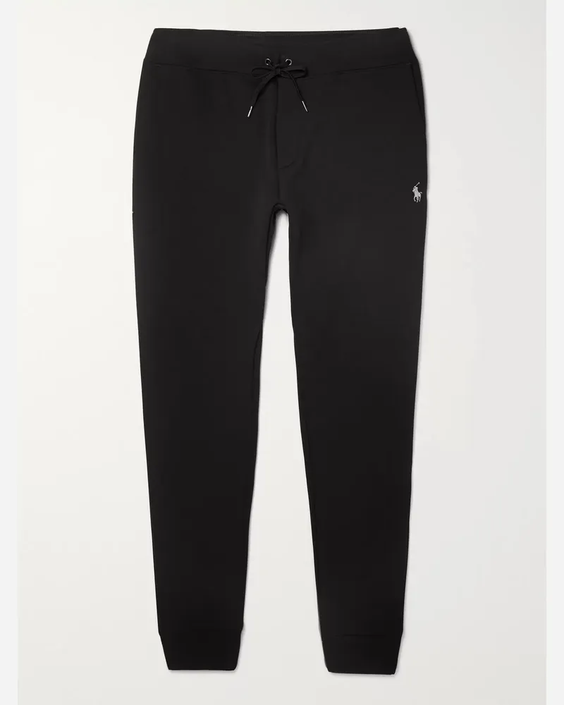 Ralph Lauren Pantaloni sportivi slim-fit in jersey a gamba affusolata Nero