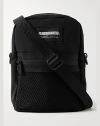 Neighborhood Borsa a tracolla mini in CORDURA® con finiture in mesh e logo applicato Vertical Nero