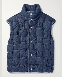 Bottega Veneta Gilet in denim con motivo Intrecciato Blu