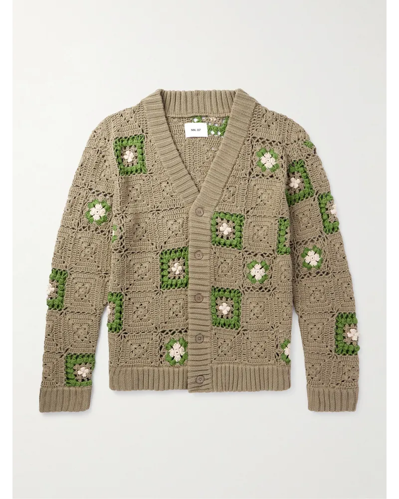 NN 07 Cardigan in cotone crochet Nate 6603 Verde