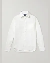 Drake's Camicia in lino Bianco