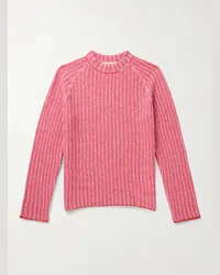 Marni Pullover in misto lana vergine e cashmere a coste Rosa