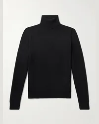 Ralph Lauren Pullover a collo alto in cashmere a coste Nero