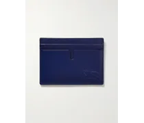 Burberry Portacarte in pelle con logo impresso Blu