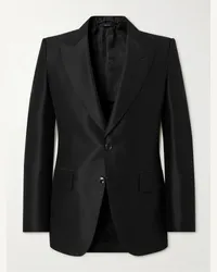 Tom Ford Giacca in twill di misto lana e seta Dyylan Nero