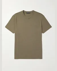 Tom Ford T-shirt slim-fit in jersey di misto lyocell e cotone Verde