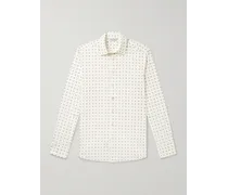 Camicia slim-fit in popeline di cotone con stampa paisley