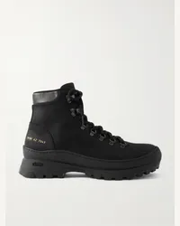 Common Projects Scarponcini in nubuck con finiture in pelle Nero